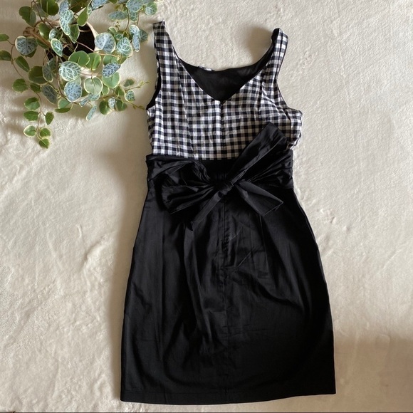 Trixxi black dress with white checkers - Picture 2 of 4